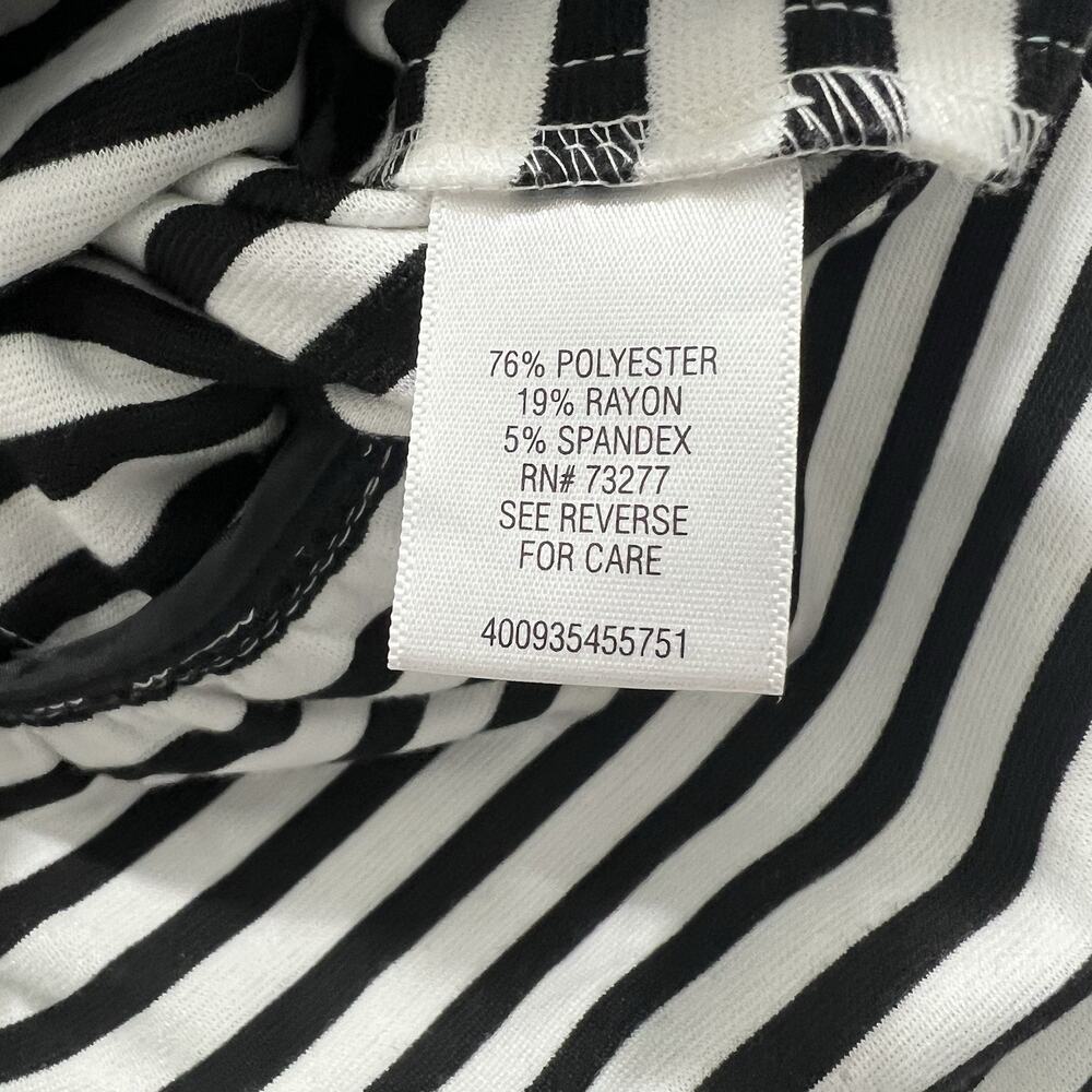 Elle Striped Blazer Jacket Womens XL Black White Stretch Career Casual - Picture 7 of 8